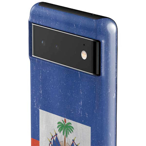 Haiti Flag Distressed Google Pixel 6 Case